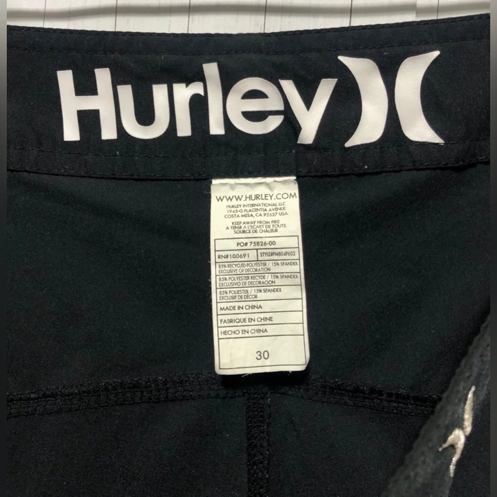 🎯Hurley Black Silver Phantom One & Only Board Shorts